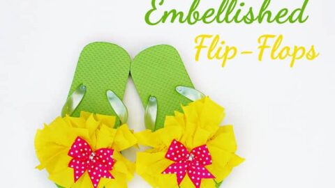 ribbon embellished flip flops