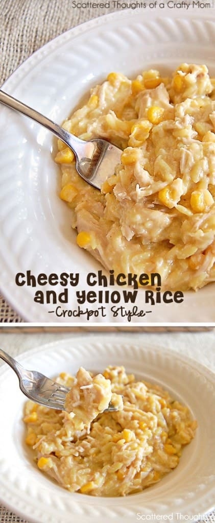 Easy Cheesy Chicken and Yellow Rice in the crock pot. (Slow Cooker Recipes)