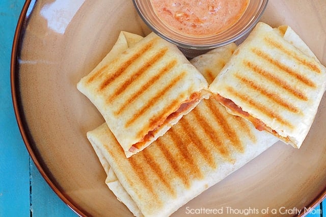 grilled bean and cheese burrito