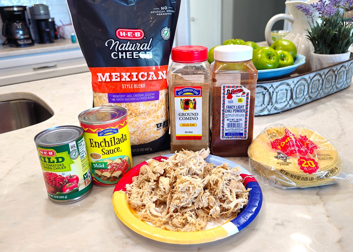 ingredients in enchilada skillet