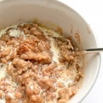 Overnight Apple Pie Oatmeal Recipe, using Steel Cut Oats in the Slow Cooker.