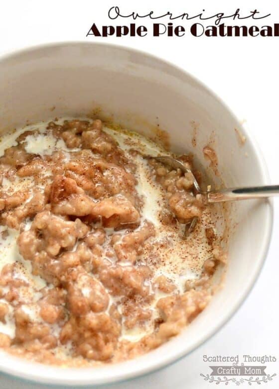 Overnight Apple Pie Oatmeal Recipe (Steel Cut Oats in the Slow Cooker)