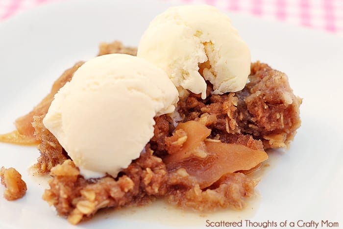 Homemade apple crumble with a buttery oat topping