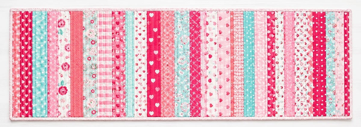 strip pieced table runner