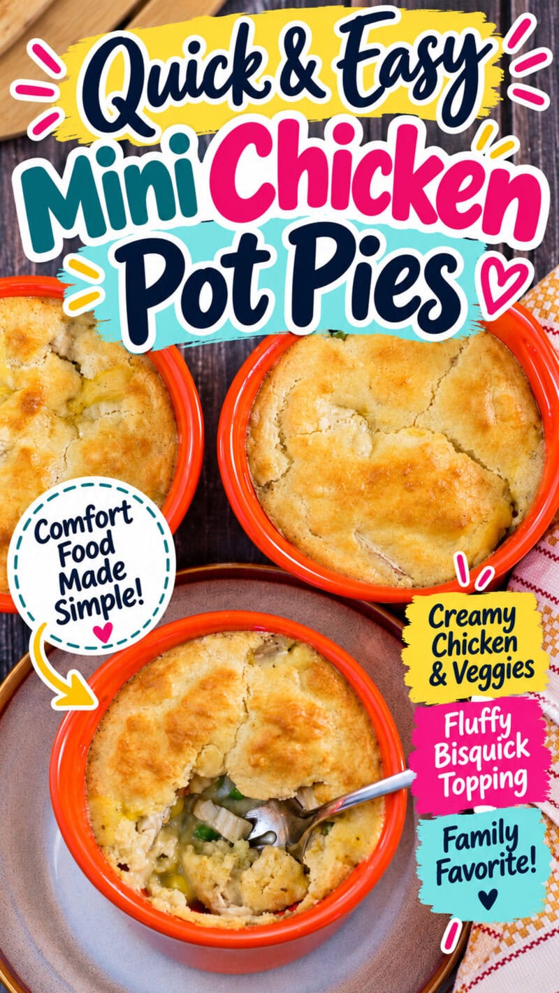 Easy Mini Chicken Pot Pies with Bisquick Topping