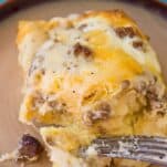 Biscuits and Gravy with Sausage and Egg Breakfast Casserole