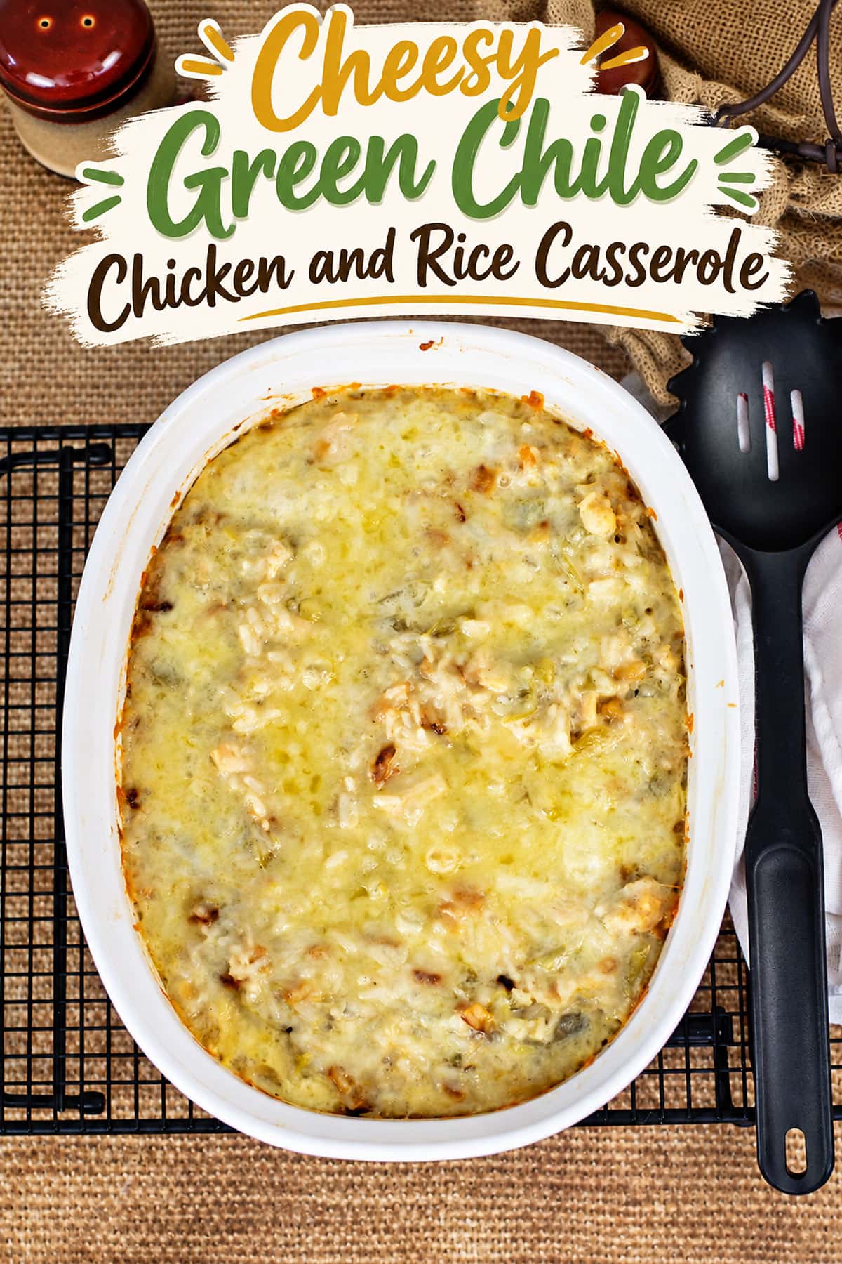 Green chili chicken and rice casserole