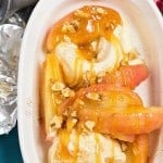 Grilled Apples w/ Caramel Sauce (perfect camping dessert!)