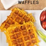 These Easy Mac and Cheese Waffles are crispy on the outside and cheesy on the inside! (Mac and cheese cooked on a waffle iron! ) What's not to love?