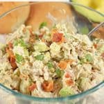 The best chicken salad recipe ever! You've got to try this Avocado and Bacon Chicken Salad- it's great on rolls, stuffed into an avocado or just served over lettuce.