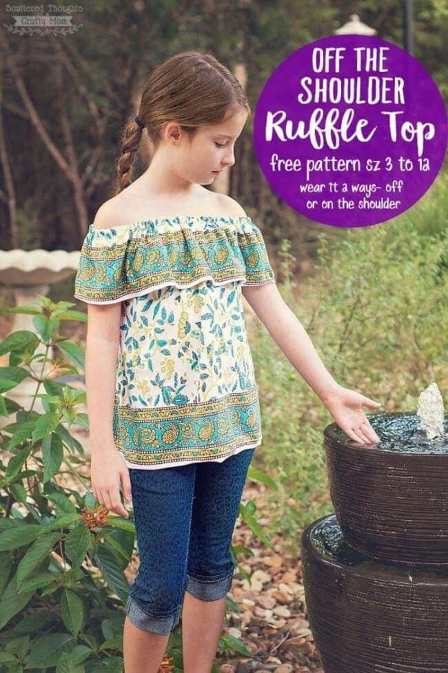Free Off The Shoulder Rufle Top Pattern - Scattered Thoughts of a ...