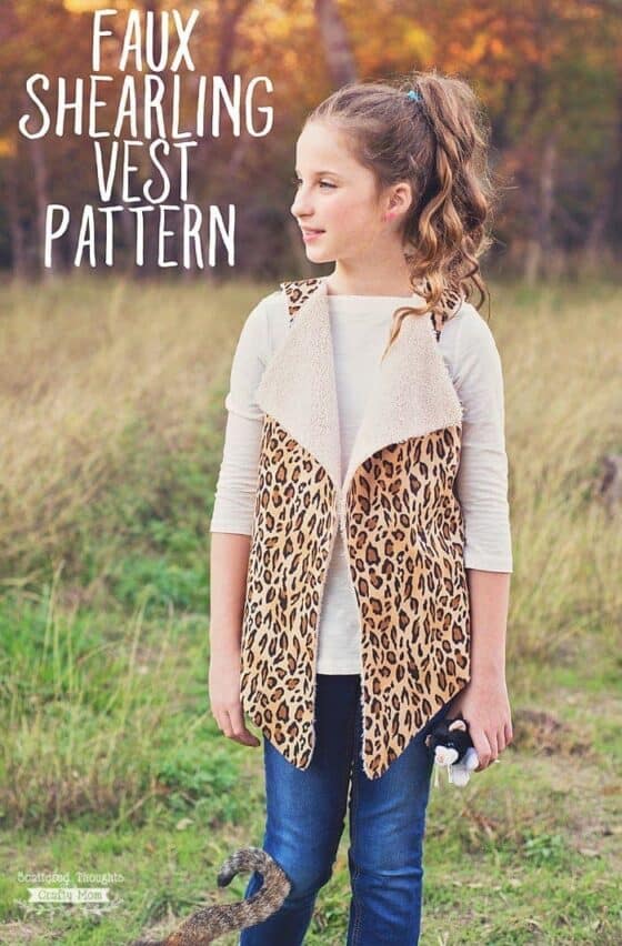 Shearling Jacket Pattern Free PDF Pattern: Girls Faux Shearling Vest Pattern (sz 3 to 10) -from ...