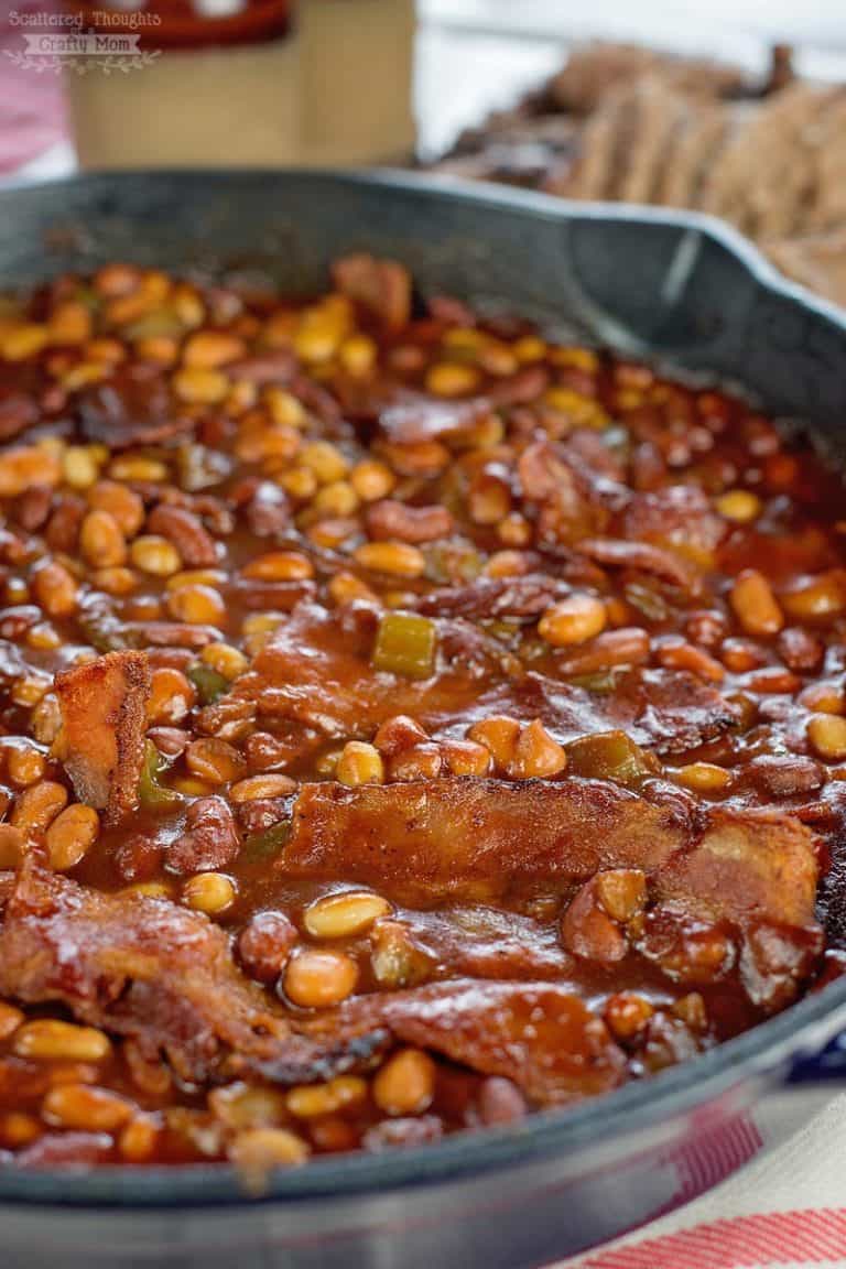 The Best Skillet Barbecue Baked Beans with Bacon Recipe Ever