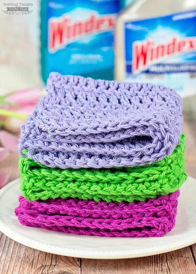 DIY Reusable Cleaning Cloths (+ Free Crochet Pattern) Scattered