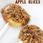 Caramel Pecan Apple Slices are a deliciously easy fall treat. Pre-slicing the apples make them much easier to eat than a traditional caramel apple!