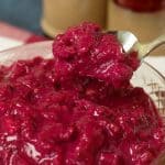 Low Carb Cranberry Sauce recipe: Eating Low Carb or Sugar Free, but still want cranberry sauce with your holiday meal? This Low Carb Cranberry Sauce recipe is sugar-free with lots of nuts!