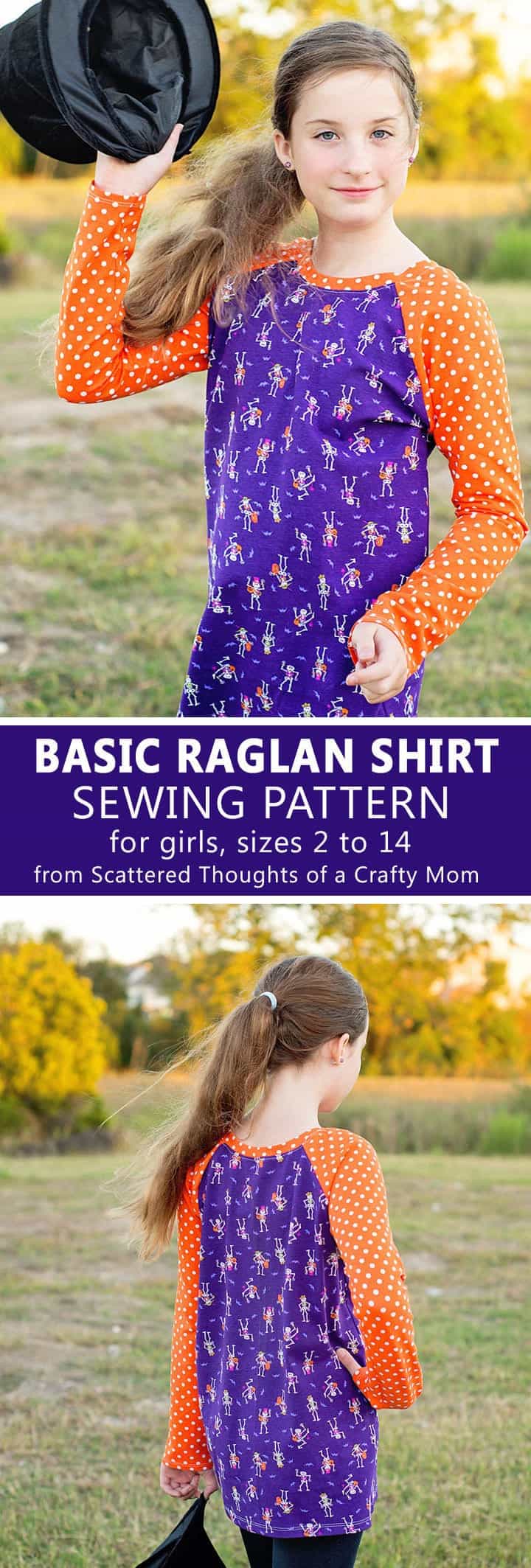 Learn how to sew a Raglan Shirt with this easy and FREE Raglan Shirt Pattern, the free sewing pattern and tutorial is available in girls sizes, 2 to 14.