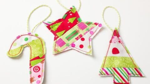 Easy Fabric Ornament Gift Toppers (w/ printable template)