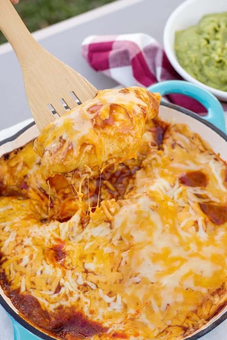 Quick and Easy Skillet Enchiladas (Stove Top or Campfire Recipe)