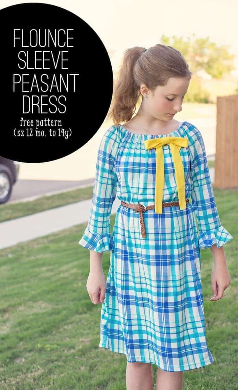 Flounce Sleeve Peasant Dress (How to add a flounce sleeve to any