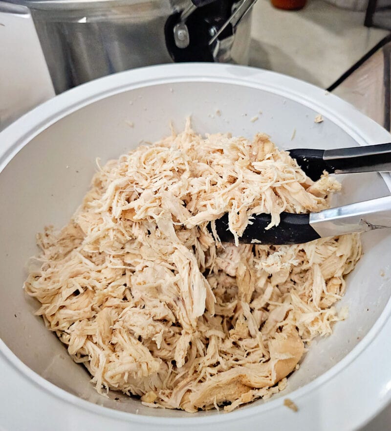 4 pounds of shredded slow cooked chicken