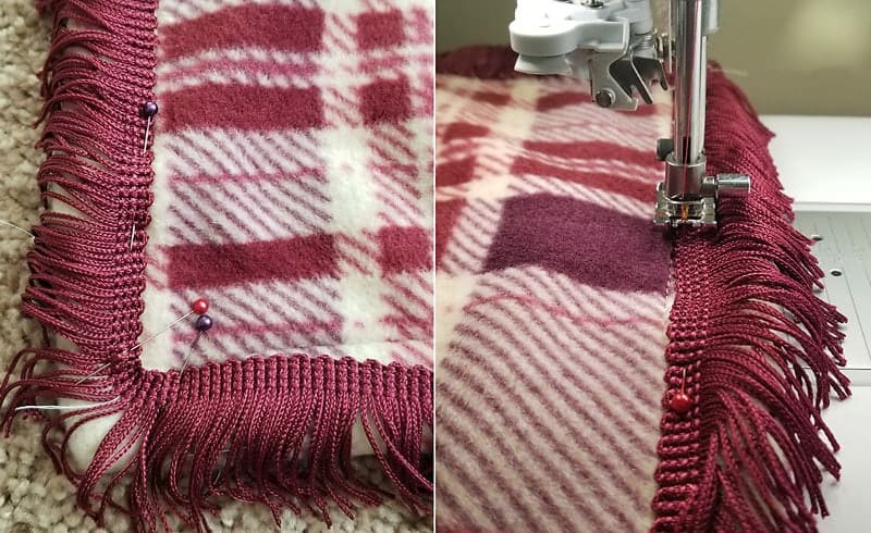 how to add trim to a pillow