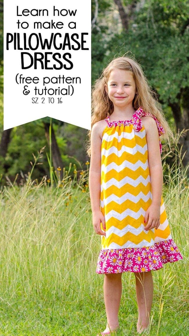 Free Girl's Pillowcase Dress Pattern (printable pdf, sz 2 to 16)