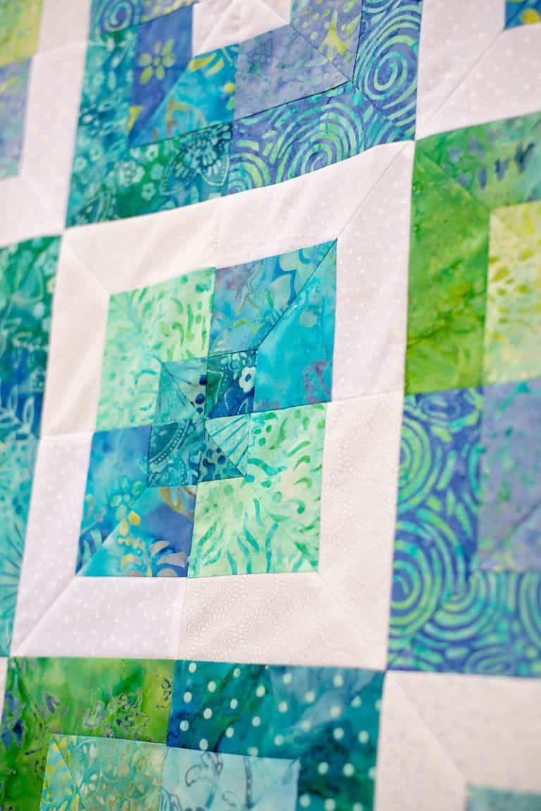 Square In Square Quilt Seaside Squares Lap Quilt (square in square quilt block tutorial ...