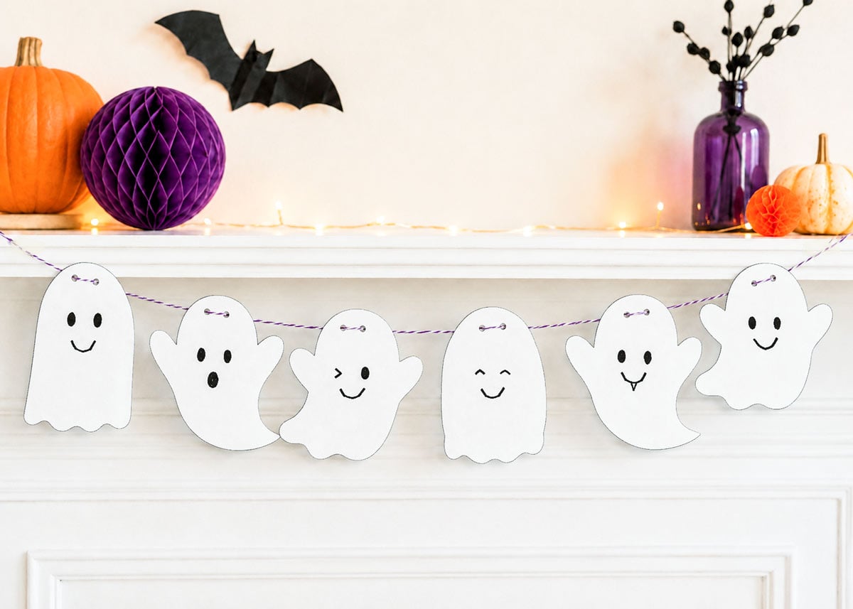 easy halloween crafts - ghost garland