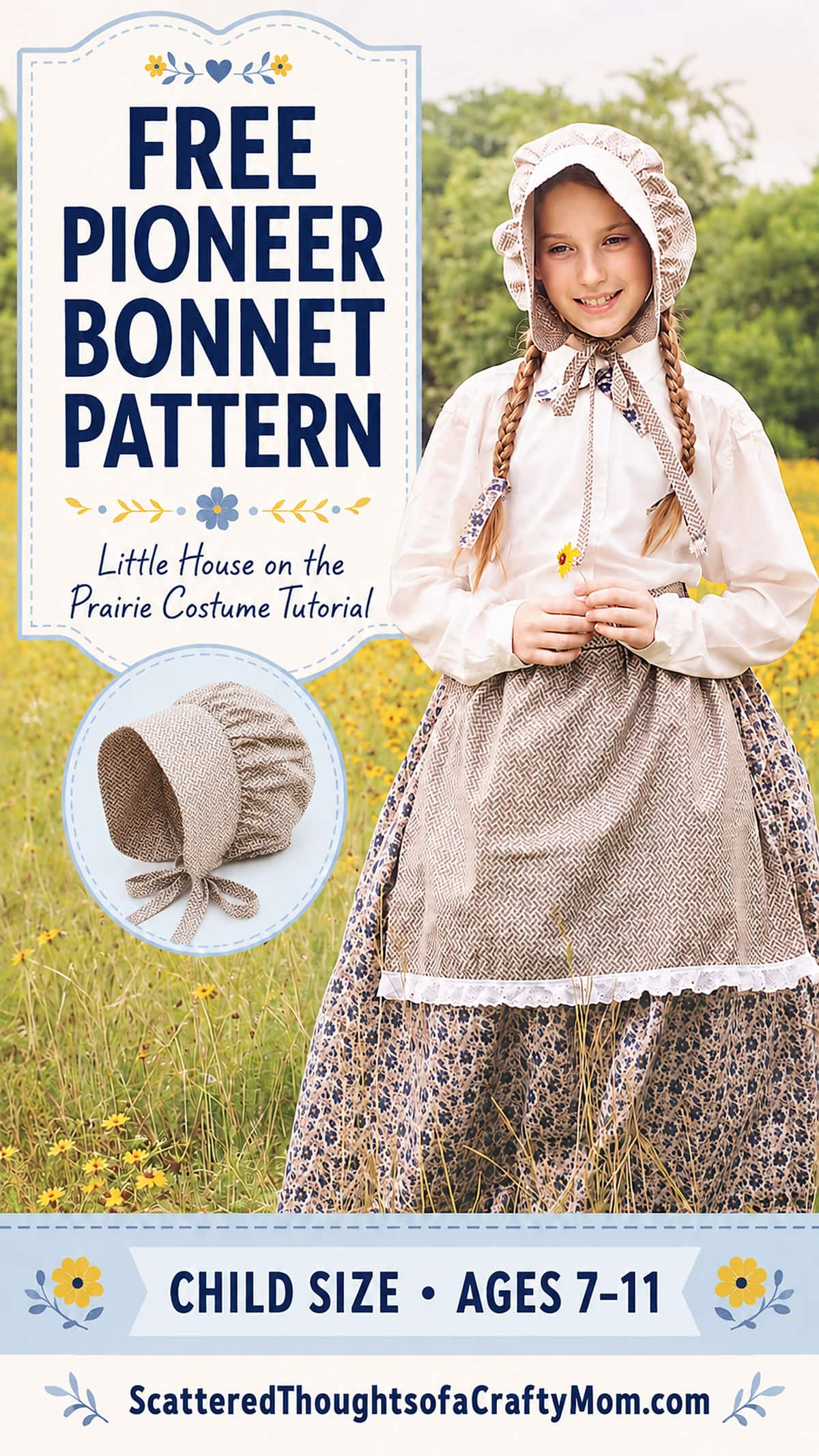 little house on the prairie Bonnet pattern