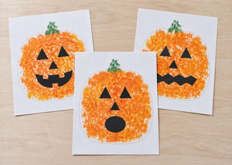 sponge painted pumpkins halloween craft