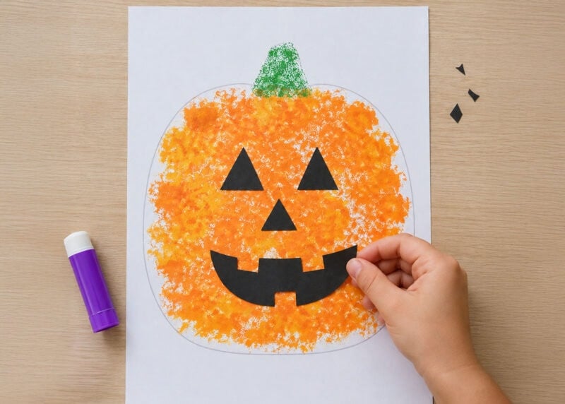 sponge painted pumpkins halloween craft