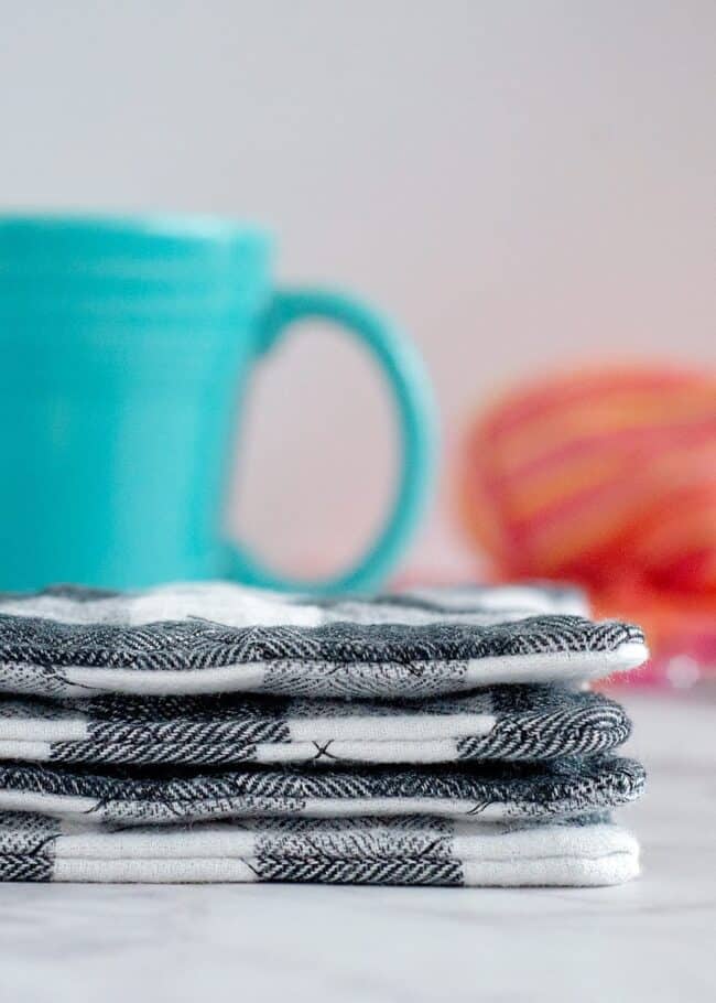 How to Make Quilted Mug Rugs (using prequilted fabric) Scattered