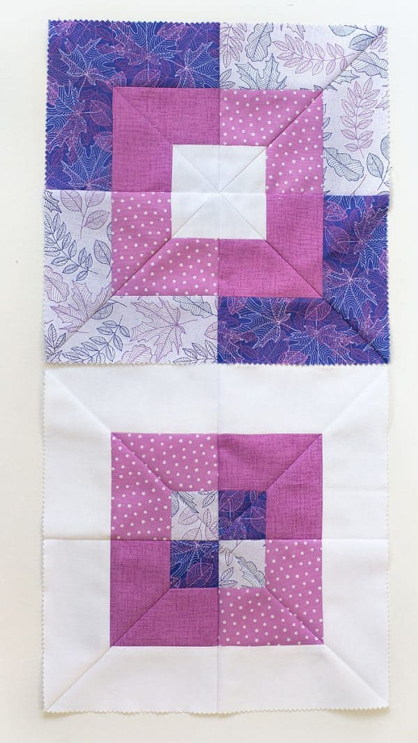Seaside Squares Lap Quilt (square in square quilt block tutorial