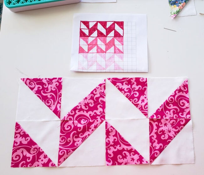 Easy Herringbone Quilt Tutorial with Half Square Triangles