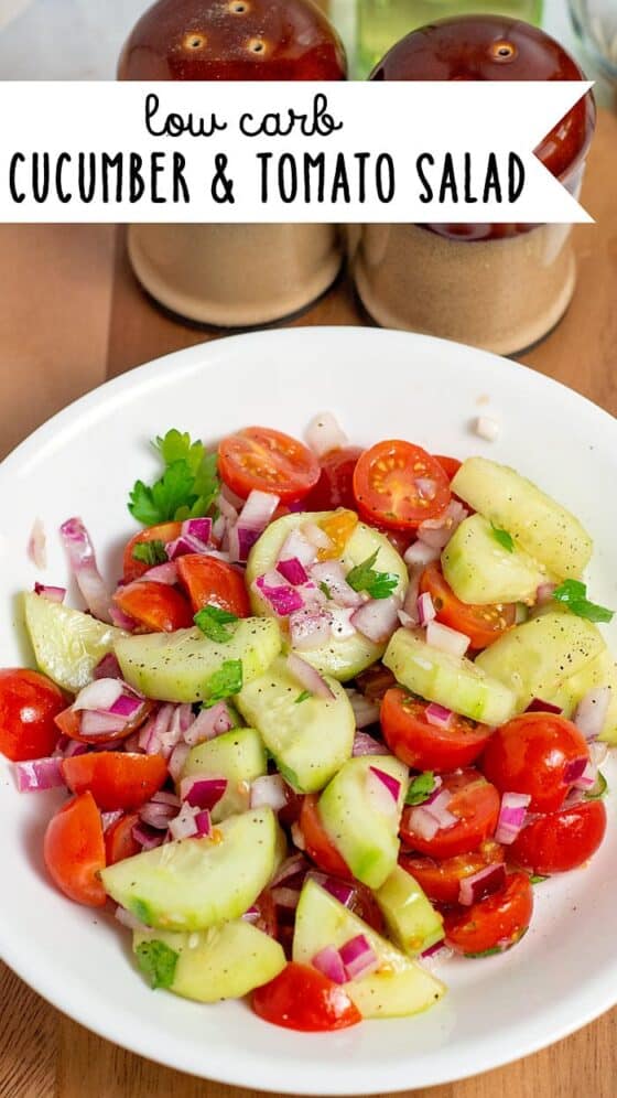 Easy Cucumber and Tomato Salad (low cal, low carb) Scattered Thoughts