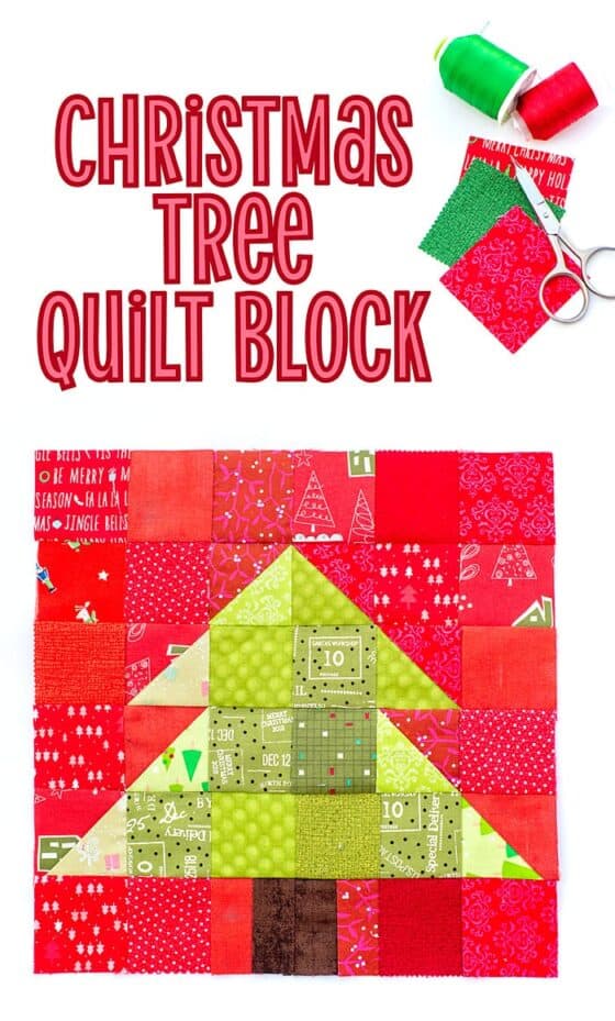 Christmas Tree Quilt Block Tutorial Scattered Thoughts of a Crafty