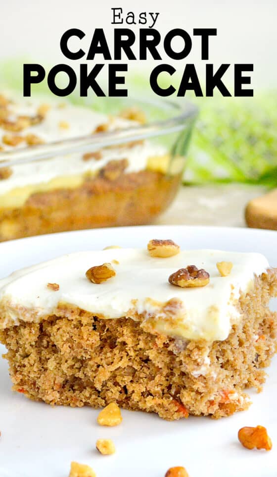 Amazing Carrot Poke Cake with Vanilla Pudding and Cream Cheese Icing