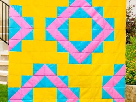 summer vibes geometric quilt pattern free pattern