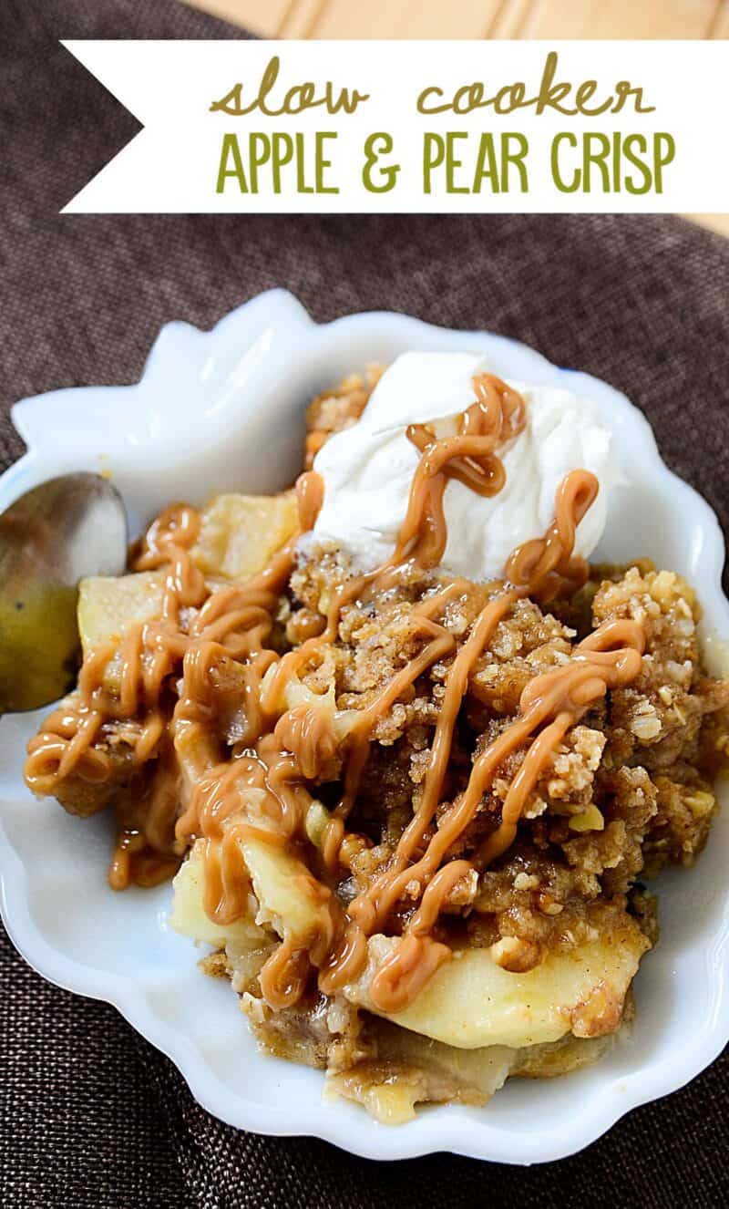 Slow Cooker Apple Pear Crisp Recipe Scattered Thoughts of a Crafty Mom by Jamie Sanders