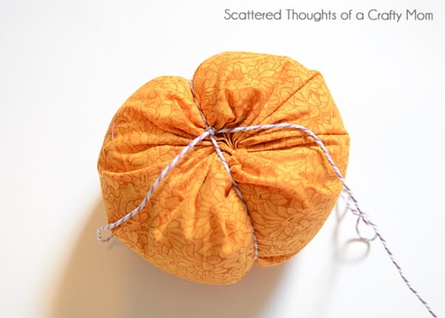 Fabric pumpkin gathered closed