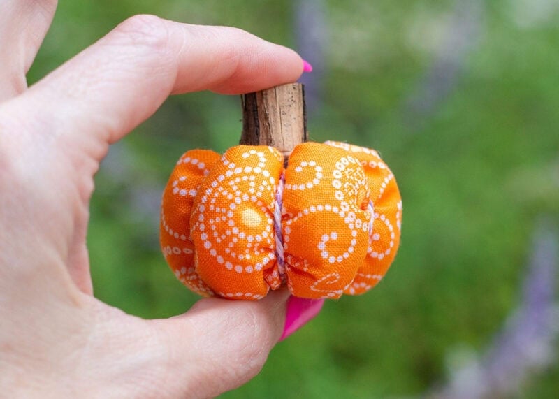 mini fabric pumpkins
