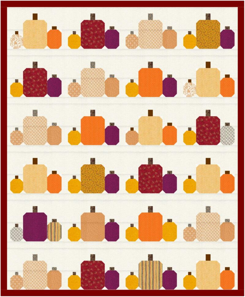 Quilted Pumpkin Placemat Pattern (free pumpkin quilt block) Scattered