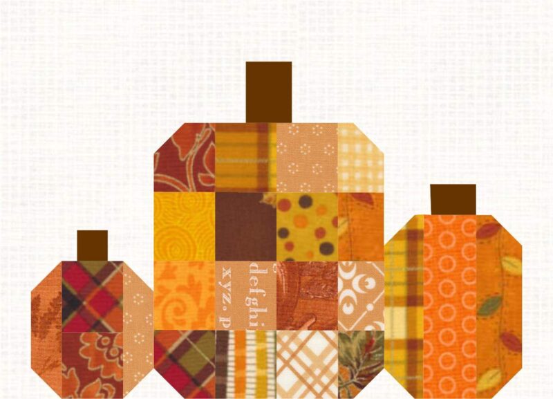 Quilted Pumpkin Placemat Pattern (free pumpkin quilt block) Scattered
