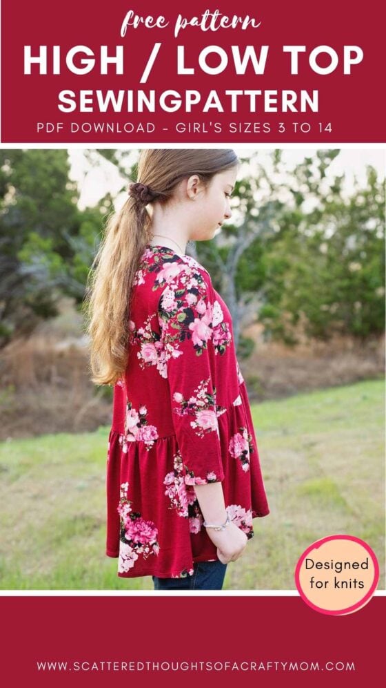 Girl's High Low Ruffle Top Pattern (free pattern sz 3 to 14)