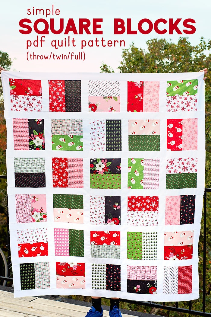 Simple Square Blocks Quilt Pattern (free pdf pattern)