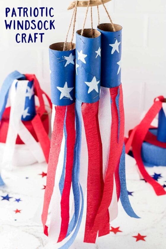 Red, White, and Blue Windsock Craft - Perfect 4th of July Craft