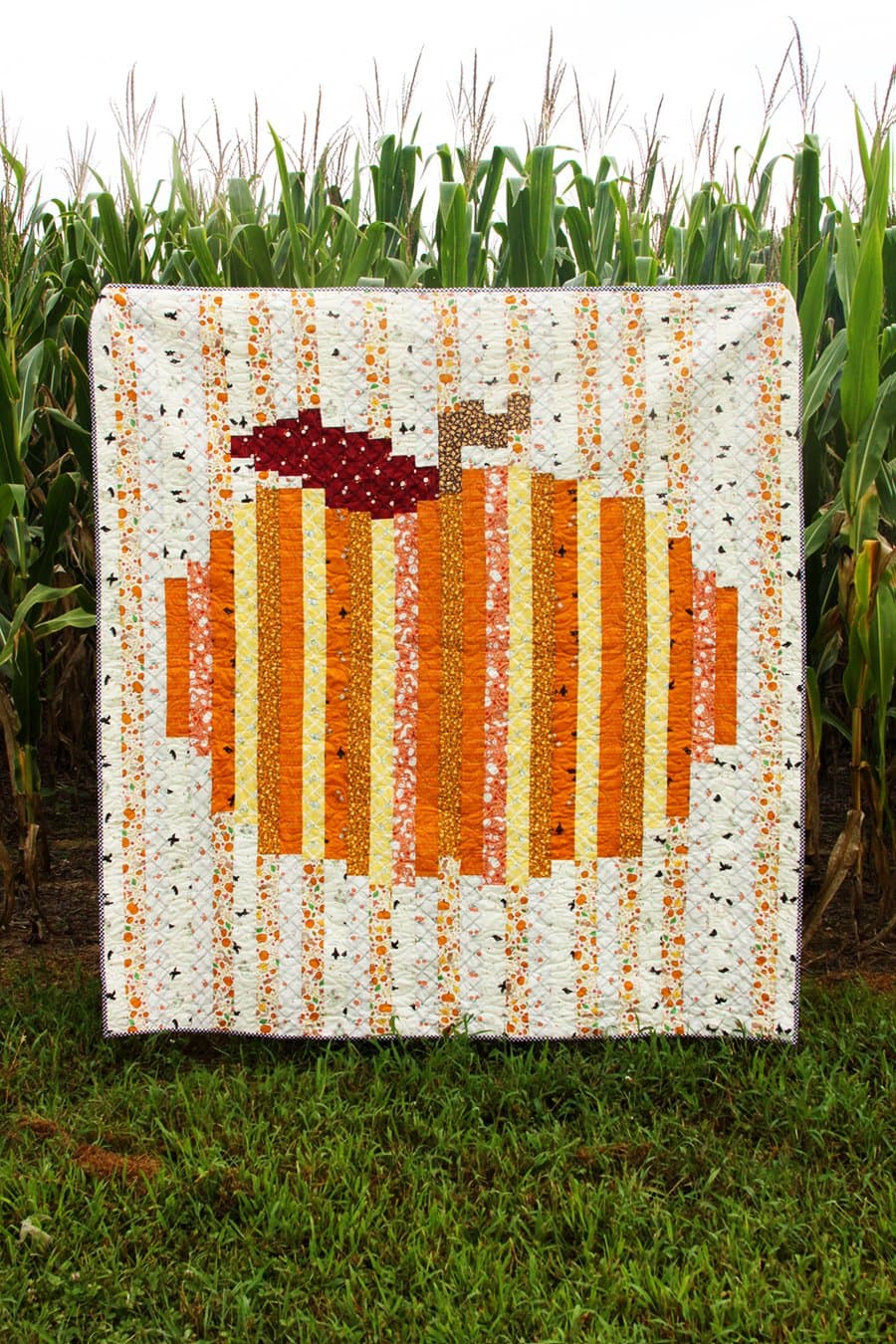 Image for Colorful Strip Pumpkin Quilt with Free Pattern