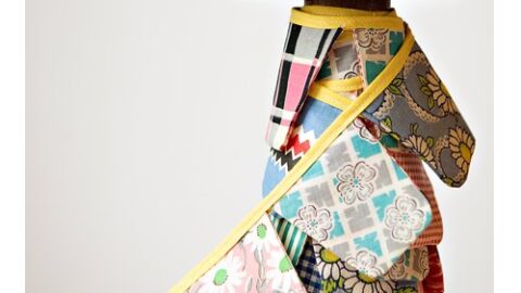 fabric bunting made with scrap fabric