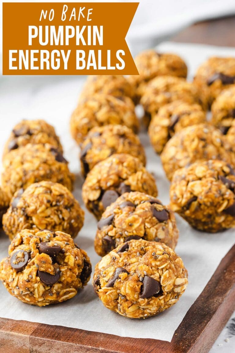 No Bake Pumpkin Energy Balls a perfect healthy snack for fall!